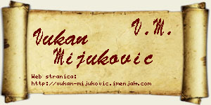 Vukan Mijuković vizit kartica